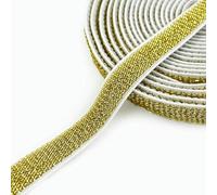 2/5/10M 10-50mm Sewing Elastic Band Glitter Spandex Rubber Waistbelt Bands Gold Silver Soft Elastics Ribbon Tape Stretch Garment-WhiteGold-40mm-5Meters