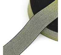 2/5/10M 10-50mm Sewing Elastic Band Glitter Spandex Rubber Waistbelt Bands Gold Silver Soft Elastics Ribbon Tape Stretch Garment-GoldBlack-35mm-10Meters