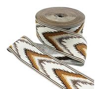 2/5/10M 6cm Wide Ethnic Embroidery Jacquard Webbing Tape for Sewing Curtain Garment Decorative Crafts(Coffee,10Meters)