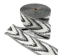 2/5/10M 6cm Wide Ethnic Embroidery Jacquard Webbing Tape for Sewing Curtain Garment Decorative Crafts(Grey,5Meters)