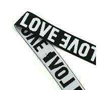 2/5/10Meters Nylon Elastic Band Colorful Love Rubber Bands for Garment Pants Waistband Belt Stretch Tape DIY Sewing Accessories-EB019-Black-25mm-2Meters