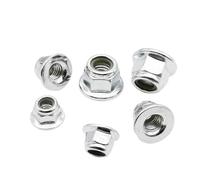 2/5/10pc M3 M4 M5 M6 M8 M10 M12 Black Carbon 304 A2 Stainless Steel Hex Flange Nylon Insert Lock Nut Self-Locking Nylock Locknut(Silver carbon steel,M8 5pcs)