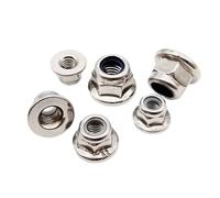 2/5/10pc M3 M4 M5 M6 M8 M10 M12 Black Carbon 304 A2 Stainless Steel Hex Flange Nylon Insert Lock Nut Self-Locking Nylock Locknut(304 stainless steel,M8 5pcs)