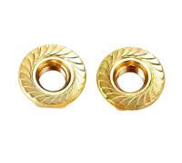 2/5/10pc M3 M4 M5 M6 M8 M10 M12 Brass Hex Head Serrated Spinlock Nut Copper Hexagon Flange Nuts(M3 (10Pcs))