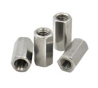 2/5/10pcs 304 Stainless Steel Long Rod Coupling Hex Nut Bolt Standoff Spacer Hollow M2 .5 M3 M4 M5 M6 M8 M10 M12(9mm,M2.5 (10pcs))
