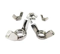 2/5/10pcs A2 304 Stainless Steel Adjust Thumb Nut Hand Tighten Thumbnut Butterfly Wing Nut for M3 M4 M5 M6 M8 M10 M12 Screw Bolt(10pcs M4)