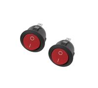 2/5/10Pcs KCD1-105 220V Round Rocker Switch Diameter 20mm 2 Pin ON-OFF Push Button Switch AC 6A/250V 10A/125V Boat Rocker Switch IDGTTLDF(Red,5Pcs)