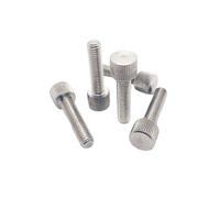 2/5/10pcs M2 .5 M3 M4 M5 M6 M8 304 Stainless Steel Knurled Flat Round Small Head Hand Tighten Thumb Screw Bolt Adjust Toolless(M4x12mm 5pcs)