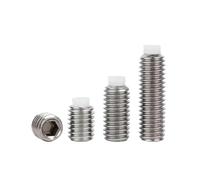 2/5/10PCS M2 M2.5 M3 M4 304 Stainless Steel Hexagon Socket Plastic Nylon Dog Convex End Point Tip Grub Bolt Set Screw(12mm,M4-10pcs)