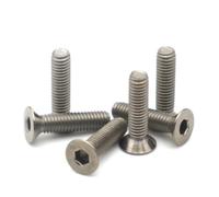 2/5/10pcs M2 M2.5 M3 M4 M5 M6 M8 M10 TA2 Pure Titanium Flat Head Hex Socket Screws | Lightweight Rustproof Strong Bolts(35mm,M6 (5pcs))
