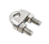2/5/10pcs M2 M3 M4 M5 M6 M8 304 Stainless Steel U Type Wire Rope Clamp Cable Bolts Fastening Rigging Hardware Clamps(M6-5pcs)