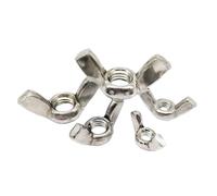 2/5/10pcs M3 M4 M5 M6 M8 M10 M12 DIN315 A2-70 304 Stainless Steel Adjust Thumb Nut Hand Tighten Thumbnut Butterfly Ear Wing Nut(10pcs M6)