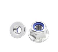 2/5/10pcs M4 M5 M6 M10 M12 Nylon Insert Flange Locknuts Stainless Steel Zinc Plated Hexagon(M6 5pcs)