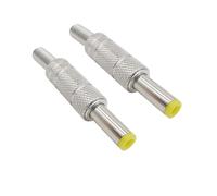 2/5/10Pcs Silver Metal 5.5x2.1mm/5.5mm x 2.5mm DC Power Male Jack Connector with Spring Yellow Head DC099(5.5X2.5mm,2 Pcs)