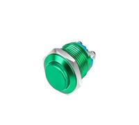 2/5/10Pcs Waterproof IP67 16mm Round Metal Switch Self-reset ON-OFF Momentary Push Button Switch(Green,2PCS)