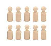 2/5/10Pcs Wooden Peg Doll Unfinished Dolls in Different Shapes Perfect for DIY Painting Art Craft Decoration(10Pcs 35mmB)
