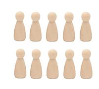 2/5/10Pcs Wooden Peg Doll Unfinished Dolls in Different Shapes Perfect for DIY Painting Art Craft Decoration(10Pcs 35mmA)