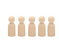 2/5/10Pcs Wooden Peg Doll Unfinished Dolls in Different Shapes Perfect for DIY Painting Art Craft Decoration(5Pcs 43.0mmB)