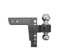 2-5/16'' Channel-Mount Adjustable Rv Tri-Ball Trailer Aluminum Hitch Ball Coupler Mount with Tow Hook for Towing Weight Distribution