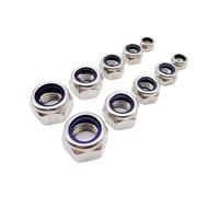 2/5/20/25/50pc M2 M2.5 M3 M3.5 M4 M5 M6 M8 M10 M12 M16 304 Stainless Steel Hex Hexagon Nylon Insert Self Lock Nut Nylock Locknut(25pcs M5)