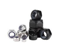2/5/25pcs M2 .5 M3 M4 M5 M6 M8 M10 M12 M16 304 Stainless Steel Black Hex Nylon Insert Lock Nut Self-locking Nylock Locknut(316 stainless steel,2pcs M16)