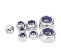 2/5/25pcs M2 M2.5 M3 M4 M5 M6 M8 M10 M12 M16 304 Stainless Steel Black Hex Nylon Insert Lock Nut Self-locking Nylock Nut Locknut(304 Stainless Steel,M8(10pcs))