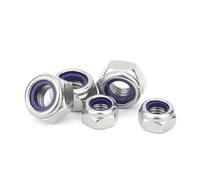 2/5/25pcs M2 M2.5 M3 M4 M5 M6 M8 M10 M12 M16 304 Stainless Steel Black Hex Nylon Insert Lock Nut Self-Locking Nylock Nut Locknut(304 stainless steel,M3.5(25pcs))