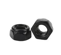 2/5/25pcs M2 M2.5 M3 M4 M5 M6 M8 M10 M12 M16 304 Stainless Steel Black Hex Nylon Insert Lock Nut Self-Locking Nylock Nut Locknut(Black carbon steel,M2(25pcs))