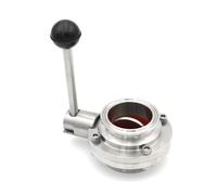 FRAOMHFW 2.5" 3" 4" Butterfly Valve Economical 63 76 102mm SS304 Stainless Steel Sanitary Tri Clamp Homebrew Beer Dairy Product 77.5 91 119(102mm Ferrule 119)