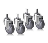 2.5" 3" 4" Swivel Casters with Brake Set of 4 M12 x 25mm Threaded Stem Replacement Wheels for Trolleys Furniture WorkbenchDurable & Reliable