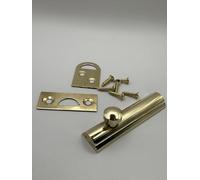 2.5"/ 63mm Black Door Bolt Lock, Flat Tower Barrel Bolt, Sliding Safety Latch for Doors, Windows, Gates, Cabinets - Black Plated with Screws, Easy Install - 1 Pack (Polish Brass)