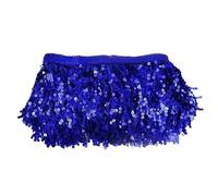 2/5/9 Meters 16cm Beaded Fringe Trim Sequin Sewing Tassel Embroided Fringes Lace Ribbon Latin Dress Garment Trimming Accessories Sequins Lace Tassel(Blue,16cm-2Meters)