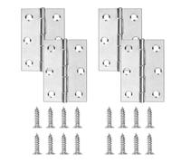 2.5" Door Hinge, Zernmiarder 4 Pcs Stainless Steel Butt Hinges, Silver Window Hinges, Interior and Outdoor Hinge with Screws, 63 x 44 x 1.2mm