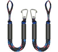 2.5 FeeT Boat Bungee Dock Lines 2PCS 316 Stainless Clip Boat Accessories Marine Grade Quickly Mooring (Black&Blue&Red, 2 1/2 Feet)