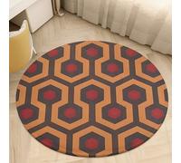 2.5 ft Round Area Rug for Bedroom Water Absorbent Coral Velvet Low Pile Floor Carpet Boho Non-Slip Backing Shining Overlook Throw Rug Machine Washable Bathroom Mat for Tub Shower Toilet