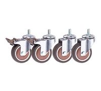 2.5" Furniture Swivel Castors Heavy Duty Swivel Castors Rubber Trolley Wheels Ball Bearing Moves Smoothly Threaded Shaft M8 x 15mm 4 Wheels Load Capacity 150kg (Brake)