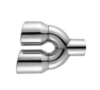 2.5" In 3.5'' Out 9.5" Long Bolt-on Dual Exhaust Tip Rolled Square End One Change Two Double Edge Cut Bent Tailpipe Tip Car Exhaust Pipes