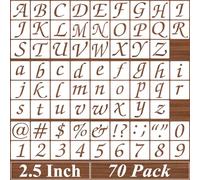 2.5 Inch Alphabet Letter Stencils - 70 Pack Letter Number Stencil Templates with Signs for Painting on Wood, Reusable Calligraphy Letters Stencils for Chalkboard Fabric Wood Signs