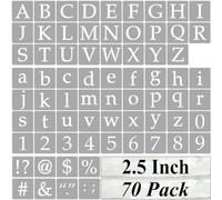 2.5 Inch Alphabet Letter Stencils for Painting - 70 Pack Letter and Number Stencil Templates with Signs for Painting on Wood, Reusable Letters and Numbers Stencils for Chalkboard Wood Signs & Wall Art