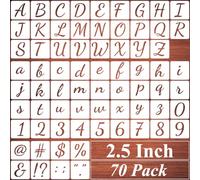 2.5 Inch Alphabet Letter Stencils for Painting - 70 Pack Letters and Numbers Stencil Templates with Signs for Painting on Wood, Reusable Number and Letter Stencils for Chalkboard Wood Signs & Wall Art