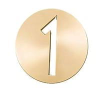 2.5 Inch Brass Door Mailbox Address Numbers Nail-Free Round Numbers 0-9(1)