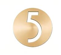 2.5 Inch Brass Door Mailbox Address Numbers Nail-Free Round Numbers 0-9(5)