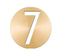 2.5 Inch Brass Door Mailbox Address Numbers Nail-Free Round Numbers 0-9(7)