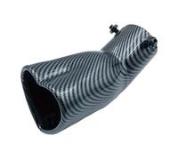 2.5-inch Car Heart-shaped Style Single Outlet Exhaust Pipe Stainless Steel Rear Exhaust Head Muffler Tailpipe(Carbon fiber,Bend)
