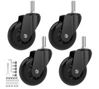 2.5 Inch Creeper Wheels Replacement 4 Pack, M10 x 1" Metric Creeper Casters