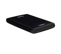 2.5 inch hard drive case, adaptable to 9.5 and 12.5 mm. Supports SATA and USB 3.0 connections for fast data transfers. Available in black, ideal for expanding storage and m