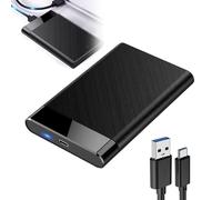 2.5 Inch Hard Drive Enclosure 5Gbps USB C 3.1 to SATA HDD Enclosure Tool Free UASP External HDD Enclosure for 7mm/9.5mm 2.5 "SSD HDD with UASP LED Lamp with Toshiba/Samsung/WD/PS4/Xbox/PC/TV Black