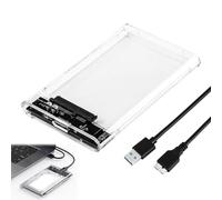 2.5 Inch Hard Drive Enclosure, USB 3.0 to SATA III Tool-Free Transparent External Hard Drive Enclosure with UASP Support,Clear External Hard Drive Case with LED Indicator for 7mm/9.5mm 2.5" HDD & SSD