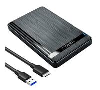 2.5 Inch Hard Drive Enclosure USB 3.0 to SATA, Slim External HDD Enclosure, Lightweight Disk Caddy Case, Supports SSD Hard Drives for Laptop PC Mac Windows Linux PS4 Black Portable Case