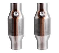 2.5 Inch Inlet/Outlet Catalytic Converter Universal Direct Replacement with O2 Port (EPA Compliant), 2 Pack